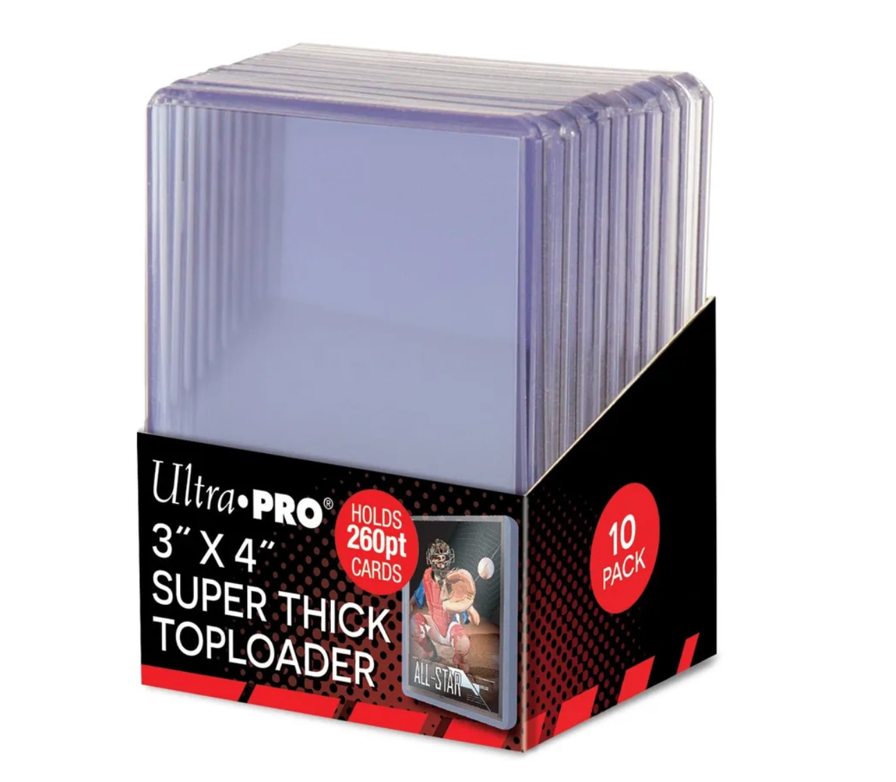 Ultra Pro - Protèges Cartes Standard Toploader Transparent et Super Épais par 10 (63 x 88 mm)
