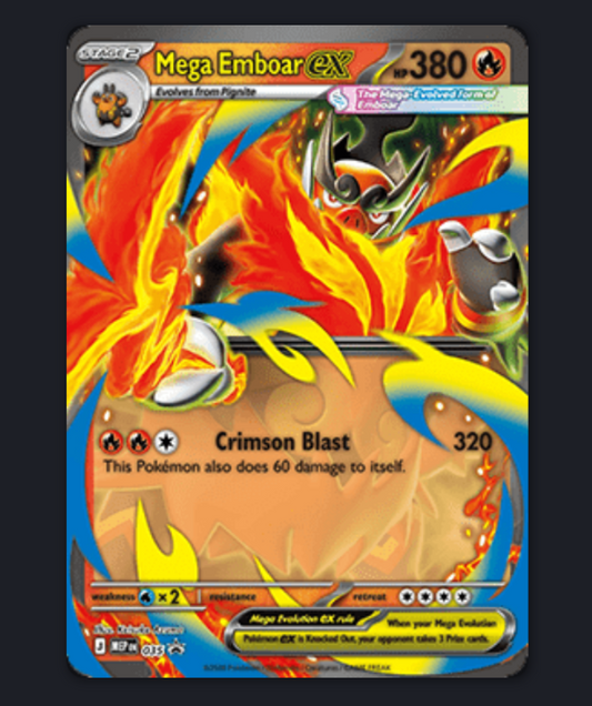 Méga-Roitiflam ex / Mega Emboar ex MEP 035 – Promo Black Star – Pokémon FR